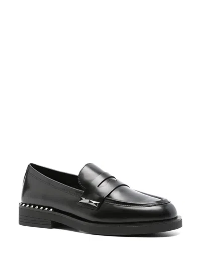 Shop Ash Calf Leather Whisper Loafers In Black