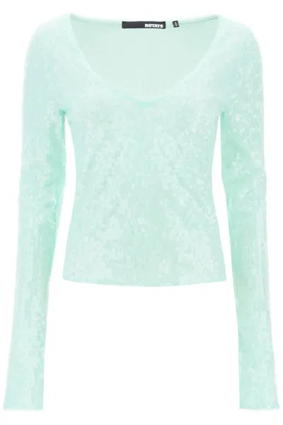 Rotate Birger Christensen Sequin-covered Crop Top In Multicolor