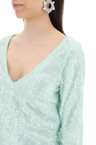 Rotate Birger Christensen Sequin-covered Crop Top In Multicolor