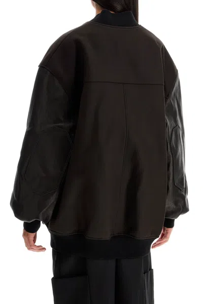 Shop Khaite Oversized Maxi Bomber Jacket For Women In Brown