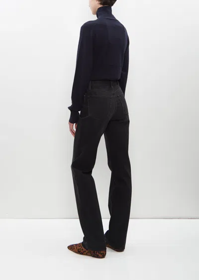 Totême Classic Cut Denim Full Length In Faded Black
