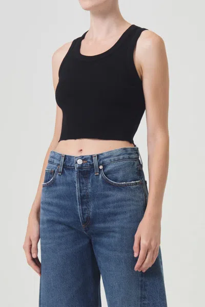 Agolde Cropped Poppy Tank In Black