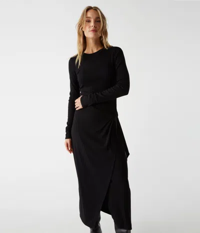 Michael Stars Yessenia Faux Wrap Midi Dress In Black