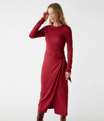 Michael Stars Yessenia Faux Wrap Midi Dress In Carmine