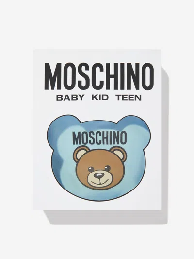 Moschino Baby Boys Bear Logo Babygrow Gift Set In Blue