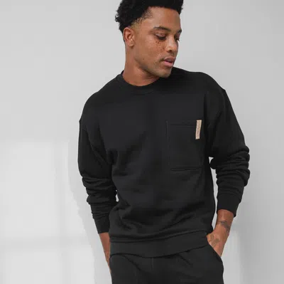 Lunya Silksweats Reversible Sherpa-lined Sweatshirt In Immersed Black
