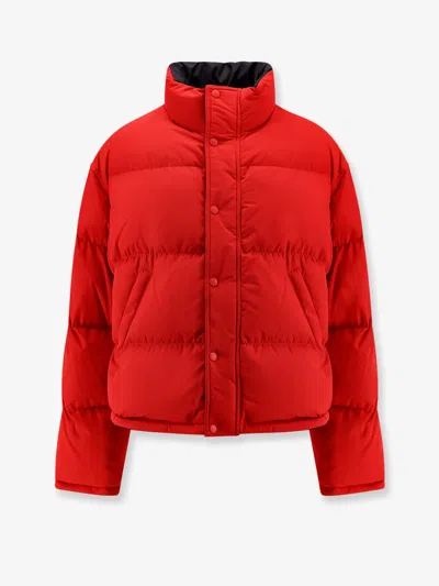 Balenciaga Reversible Red And Black Down Jacket In Technical Twill In Red