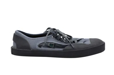 Lanvin Open Low-top Sneakers In Grey Canvas In Grey