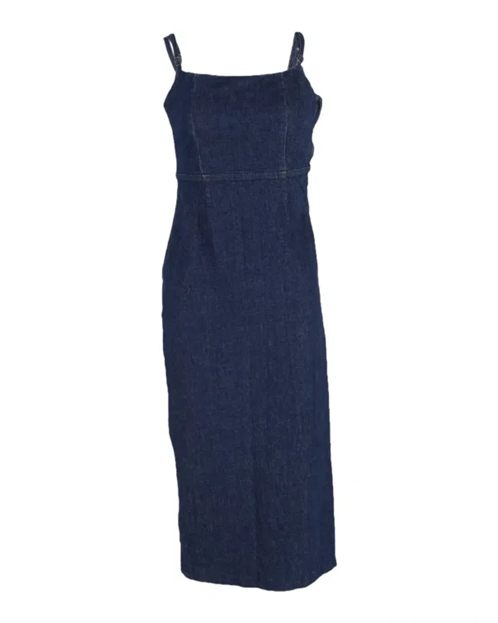 Reformation Evita Denim Midi Dress In Vermillion | ModeSens