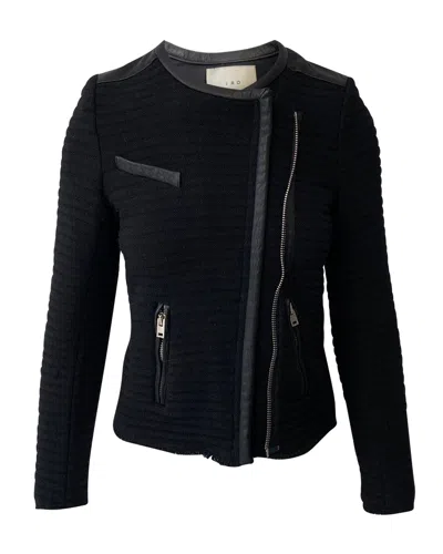 Iro Black Fleece Wool Evening Jacket In Black