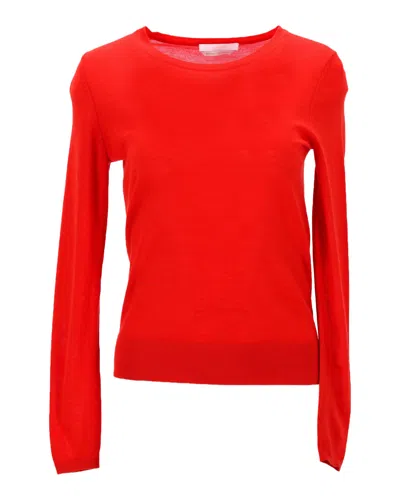Hugo Boss Boss Merino Super Fine Sweater In Red Wool In Red