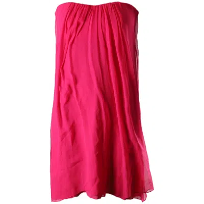 Alice And Olivia Alice & Olivia Strapless Gathered Mini Dress In Pink Silk In Pink