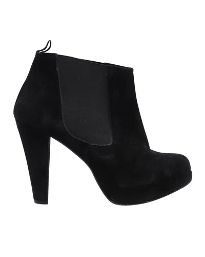 Ganni Fiona Chelsea Ankle Boots In Black Suede In Black