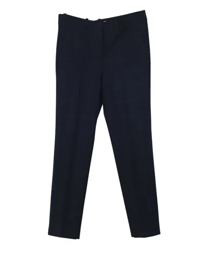 Maje Windowpane Checked Slim Fit Pants In Navy Blue Polyester In Blue