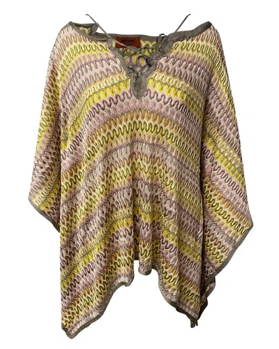 Missoni Mare Beach Poncho Mini Dress In Multicolor Rayon In Multi