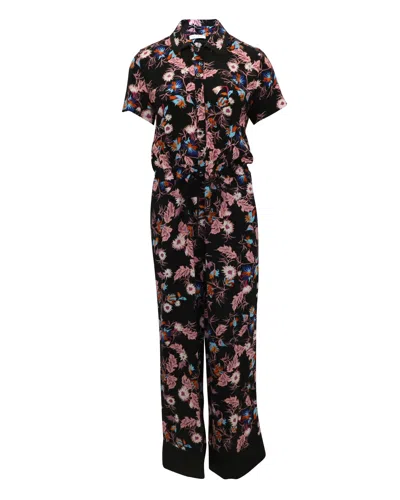 Sandro Olivier Jumpsuit In Floral Print Viscose In Multi