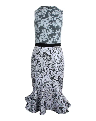 Mary Katrantzou Floral Midi Dress In Light Blue Polyester In Blue