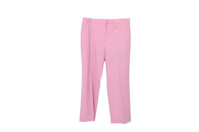 Stella Mccartney Cropped Wide Leg Pants In Pink Wool In Pink