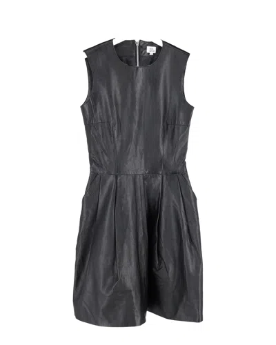 Iris & Ink Mini Dress In Black Leather In Black