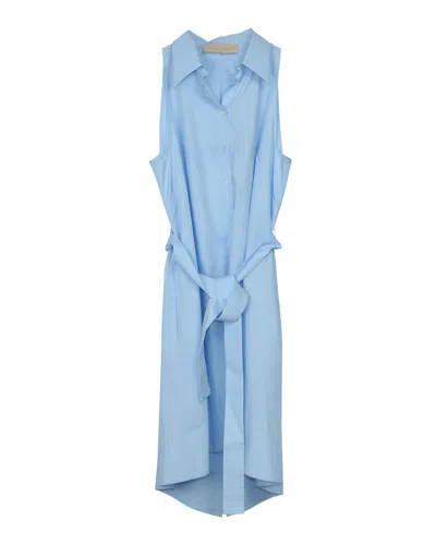 Antonio Berardi Midi Shirt Dress In Light Blue Cotton In Blue