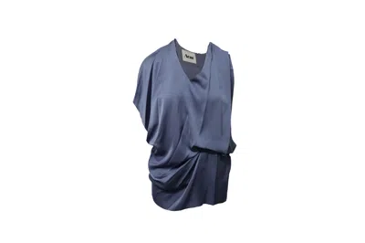 Acne Studios Draped Cocktail Dress In Blue Polyester In Blue