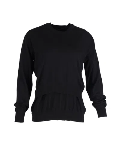 Alexander Wang Crew Neck Sweatshirt With Overlap Back In Black Cotton