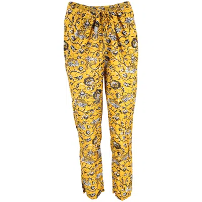 Isabel Marant Etoile Paisley Print Lounge Pants In Yellow Cotton In Yellow