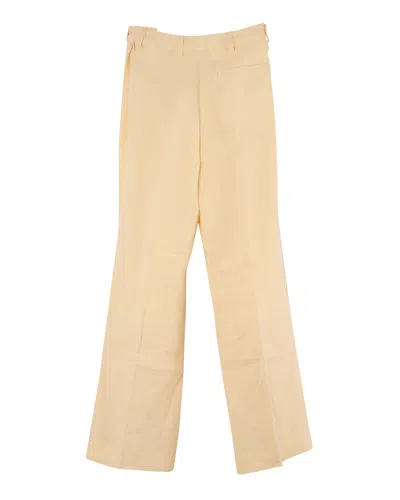 Acne Studios Side Closure Trousers In Yellow Linen In Yellow