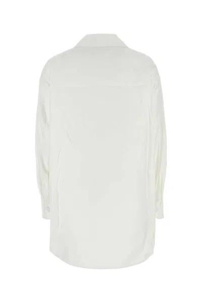 Valentino Giubbino Oversize In Misto Cotone Bianco Donna In White