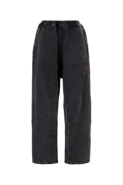 Y/project Y Project Women Charcoal Denim Jeans In Grey