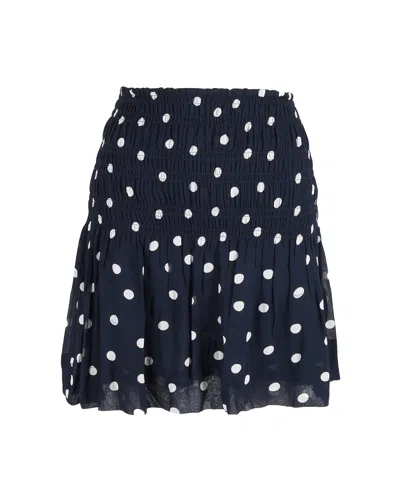 Ganni Woman Mini Skirt Midnight Blue Size 6 Viscose In Blue