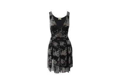 Issa Beaded Cocktail Dress In Black Silk In Black