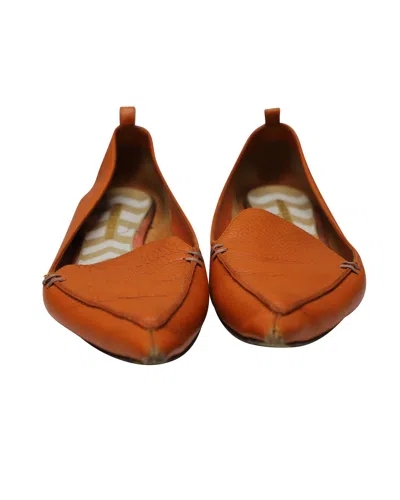 Nicholas Kirkwood Beya Pointed Flats In Orange Leather In Orange