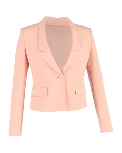 Hugo Boss Boss Tailored Cropped Blazer In Pink Viscose In Pink