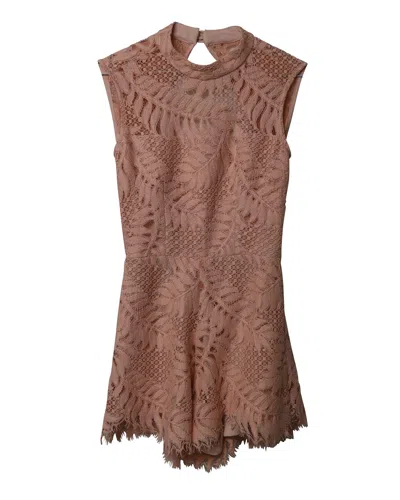 Alexis Sta. Lucia Lace Romper In Pink Cotton In Pink