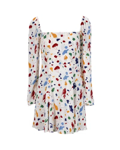 Reformation Splatter Print Dress In Multicolor Viscose In Multi