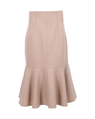 Philosophy By Lorenzo Serafini Philosophy Di Lorenzo Serafini High Waist Peplum Skirt In Beige Polyester In Beige