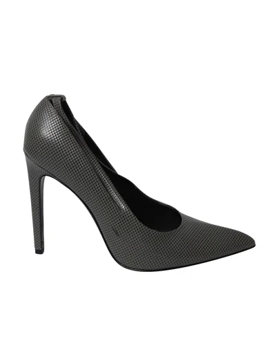 Alexander Wang Court Stiletto Heels In Grey Leather In Grey