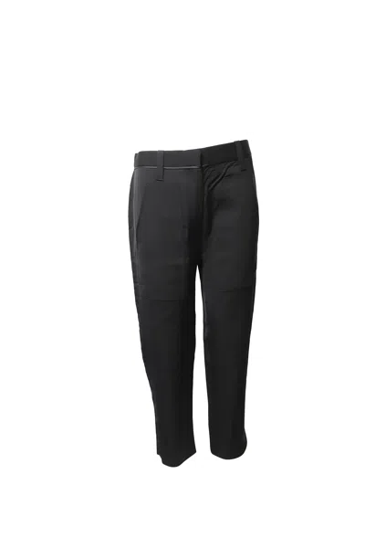Victoria Beckham Tailored Trousers In Black Viscose In Black