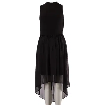 Alice And Olivia Alice & Olivia Asymmetric Hem Sleeveless Midi Dress In Black Polyester In Black