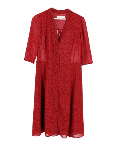 Michael Kors Michael  Heart Print Dress In Red Polyester In Red