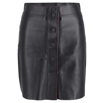 Sandro Milla A-line Skirt In Black Leather In Black