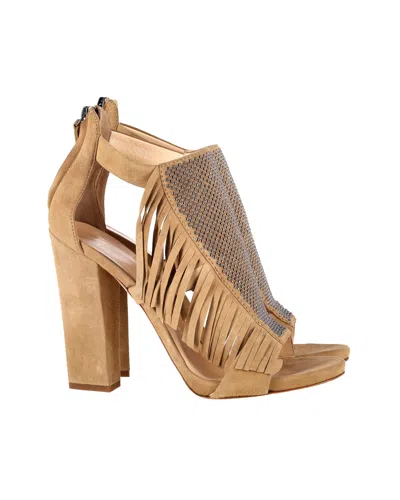Giuseppe Zanotti Alabama Fringed Sandals In Beige Suede In Beige