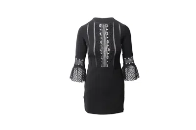 Self-portrait Self Portrait Flared Sleeve Hem Mini Dress In Black Viscose In Black