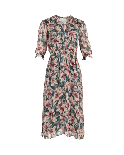 Ba&sh Betty Midi Dress In Floral Print Viscose In Multi