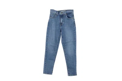 Levi's High Waisted Mom Jeans In Blue Cotton Denim In Blue