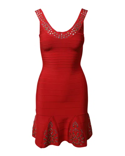 Herve Leger Hervé Leger Blakey Bandage Dress In Red Rayon In Red