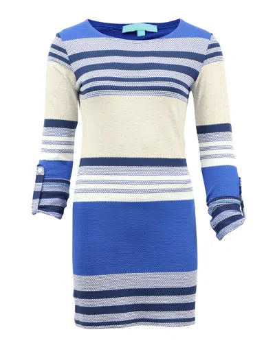 Melissa Odabash Striped Dress In Blue Viscose In Blue