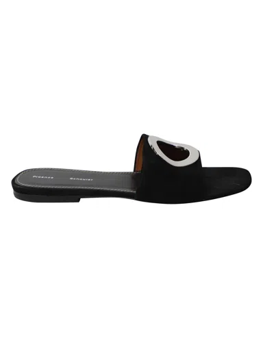 Proenza Schouler Slides In Black Suede In Black