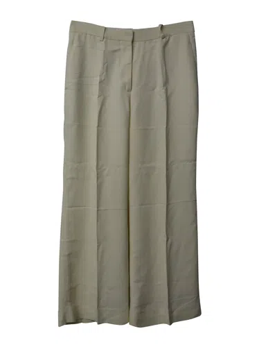 Victoria Beckham Pleated Trousers In Cream Viscose In White